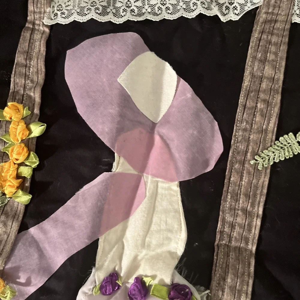 Unfinished Quilt Top Colonial Sun Bonnet Sue Rough Cottage Core Grandma Core